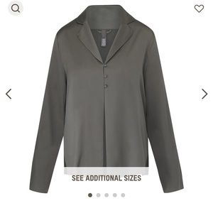 Skims Silk Open Neckline Sleep Top in Gunmetal size XXS